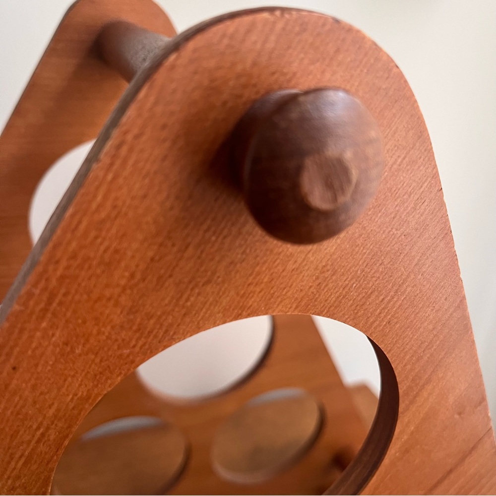 Vintage Wooden Triangle Wine Rack - Picture 3 of 5